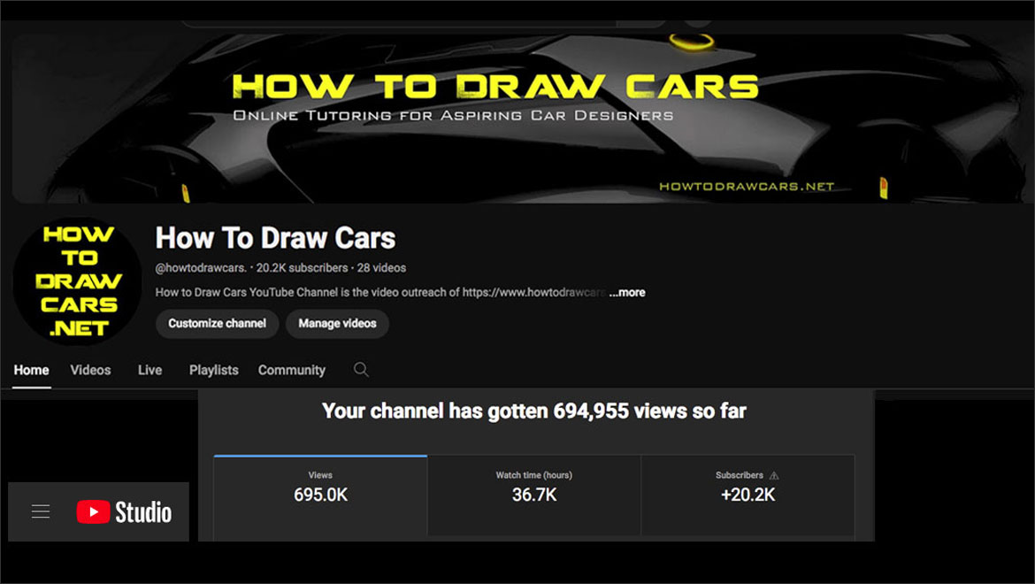 michael santoro's youtube channel how to draw cars